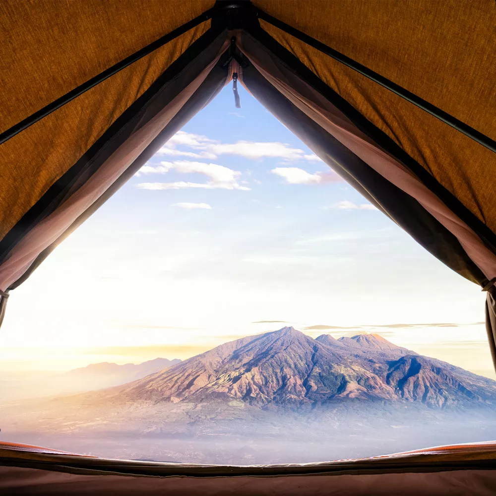 Wildcamping: Ausblick aus dem Zelt.
