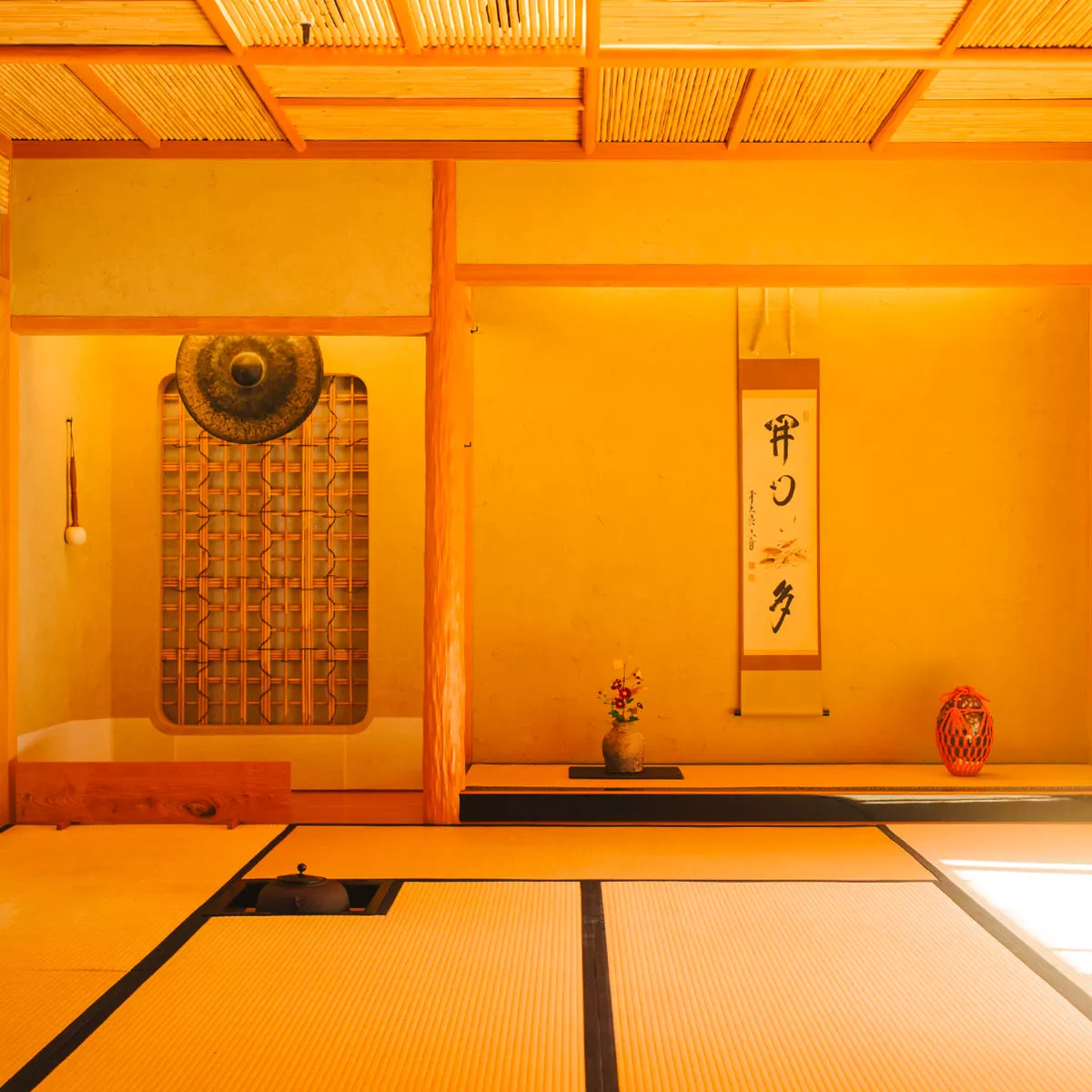 Japanisches Teehaus von innen