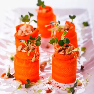 Honey Glazed Carrots Rolls gefüllt mit Feta